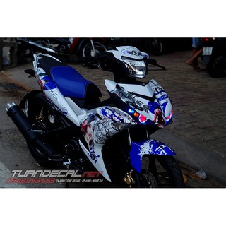 Tem Trùm Exciter 150 Samurai Trắng Xanh