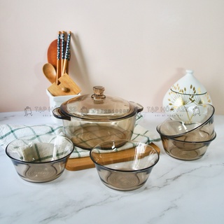 Bộ tô 5 Món thủy tinh phong cách Châu Âu cao cấp cực sang, chịu nhiệt cực tốt