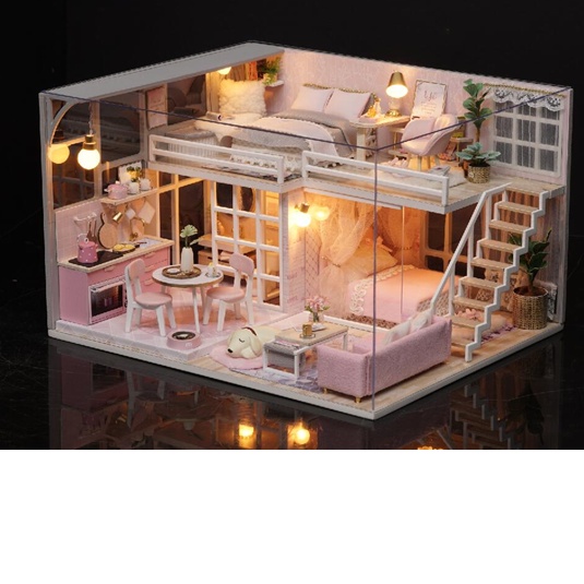 Mô hình nhà búp bê DIY- đồ chơi giáo dục-Doll House Miniature L025-B