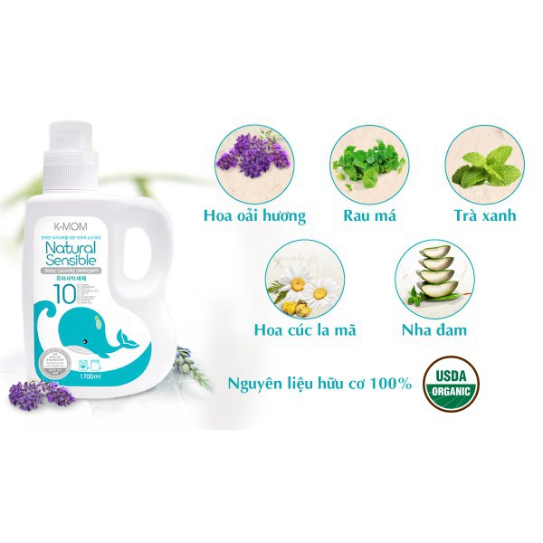 Nước giặt đồ cho bé K-Mom Hàn Quốc (1700ml) - Nước giặt quần áo cho bé Kmom