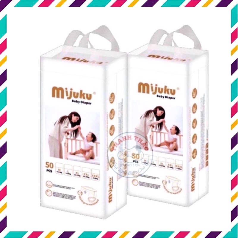 Bỉm Mijuku dán/quần S100/M100/L100/XL100/XXL100/XXXL100