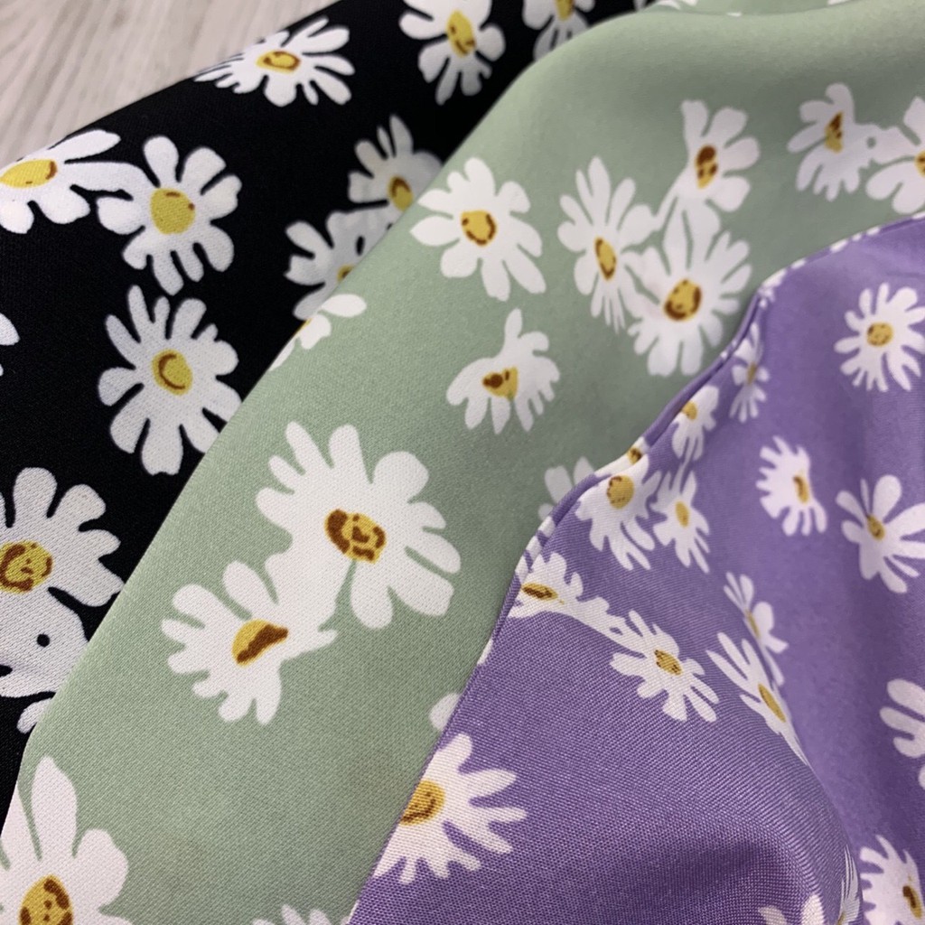 CHÂN VÁY MIDI HOA NHÍ VINTAGE ULZZANG STYLE - CHÂN VÁY HOA CÚC HỌA MI TÍM ĐEN XANH HOT | BigBuy360 - bigbuy360.vn