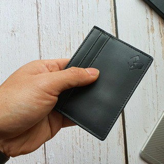 [Da thật] Ví card holder  da bò thật - Đen CH102