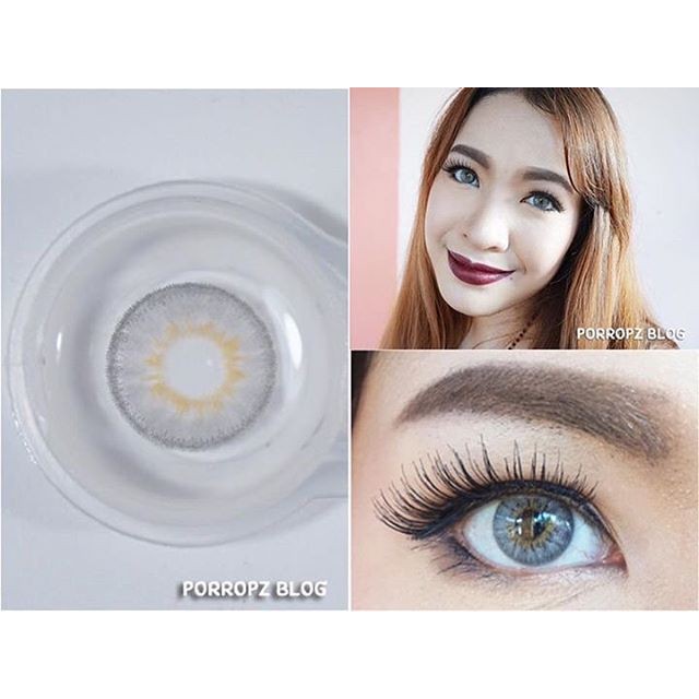 Lens Mắt Kính Áp Tròng Màu Gray Xám Tự Nhiên Tặng Kèm Khay Đơn (Không Chọn Mẫu màu ngẫu nhiên ) Lens đẹp chính hãng