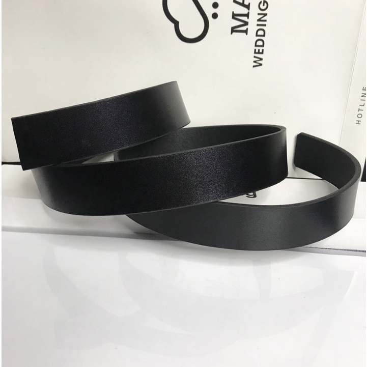 Dây lưng nam không mặt thắt lưng da bò tấm nguyên nịt trơn dùng cho mặt lăn hoặc đục lỗ HQ STORE