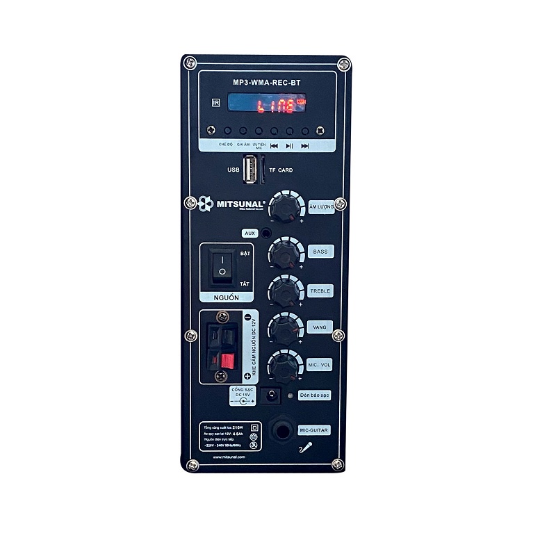 Loa Kéo Di Động Karaoke Bluetooth Mitsunal T803, Kèm 2 micro không dây - Hàng chính hãng