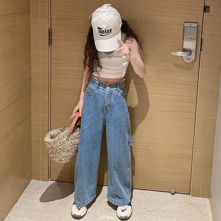 Bộ đồ jean nữ hàng đầu thời trang mùa hè mới 170