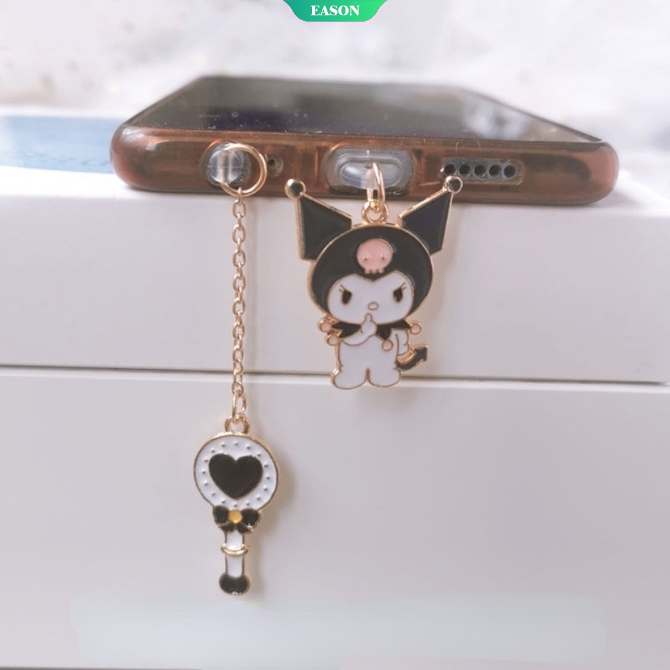 Nút bịt cổng sạc lỗ cắm tai nghe điện thoại nhân vật anime Sanrios Kuromi My Melody bảo vệ chống bụi bẩn đáng yêu
