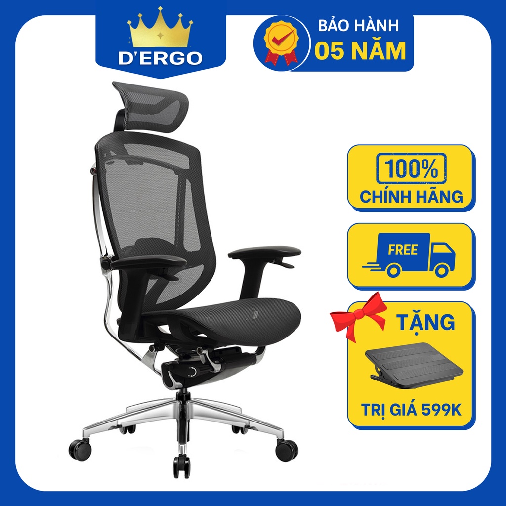 Ghế Công thái học Ergonomic GTChair Marrit X (Black) - Bản tay 5D 2022