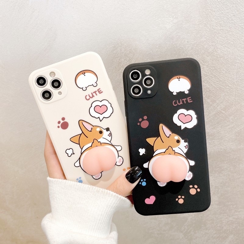 Ốp lưng iphone chó Corgi gắn đào mông ip6/ 6s/ 6pl/ 6spl/ 7/ 7pl/ 8/ 8pl/ x/ xsmax/ 11/ 11pro/ 11prm/ 12/ 12pro/ 12prm