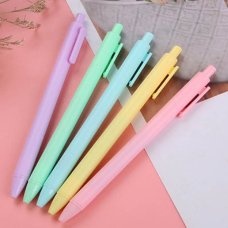 Bút mực gel màu đen có vỏ màu macaron tùy chọn