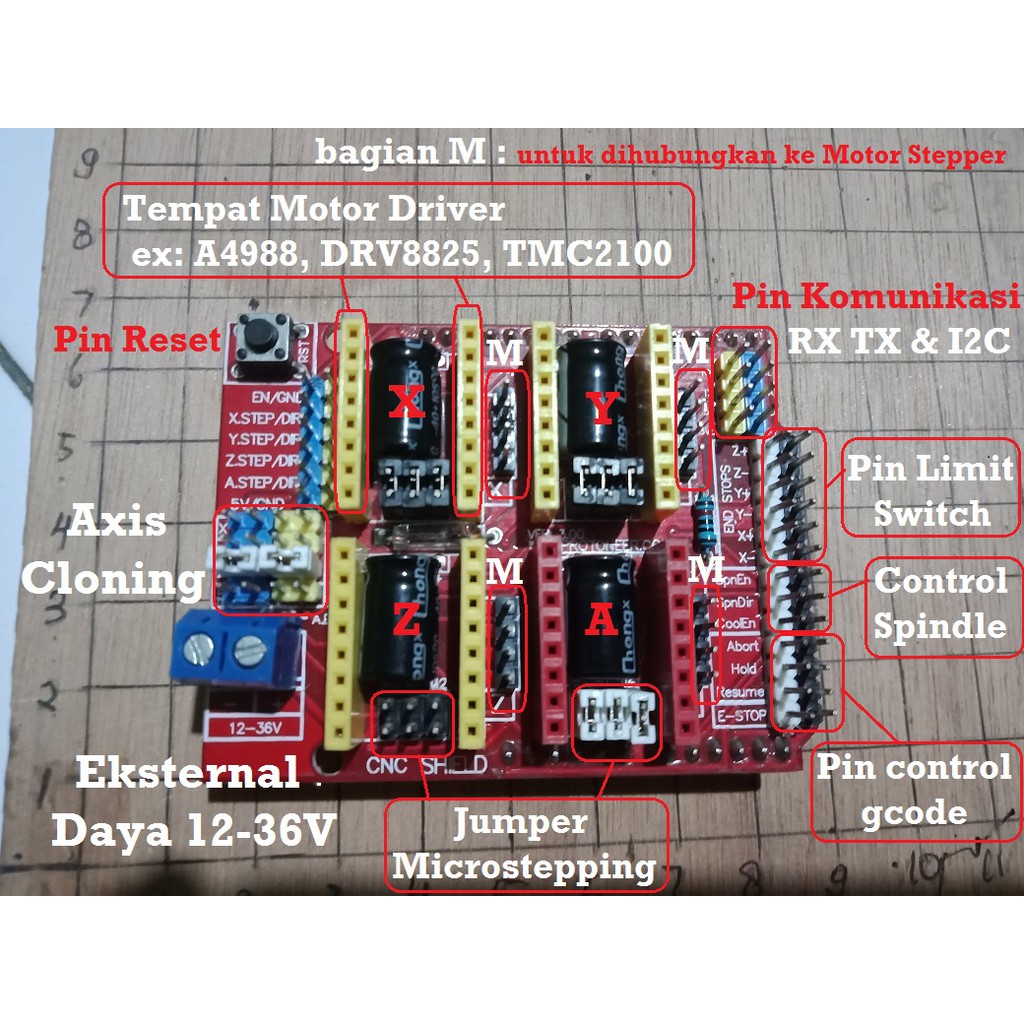 Bộ Điều Khiển Động Cơ Cnc Shield V3 4 Ngăn Chuyên Dụng Cho Arduino Uno Reprap 4 A4988