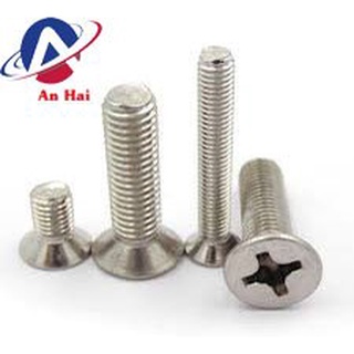 Vít pake đầu bằng inox size M2 và M2.5, ốc 4 cạnh đầu nón inox, ốc vặn tua vít đầu bằng, hàng đặc chủng, inox 304,