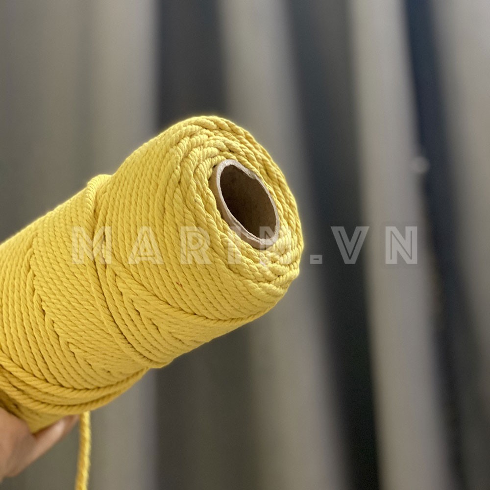 Dây thừng se macrame cotton đan đồ trang trí sợi tiết diện 4mm nhiều màu