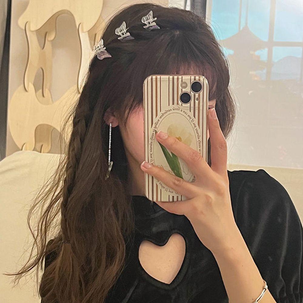 Bộ 10 Kẹp Tóc Hình Bướm Bằng Nhựa Resin Trong Suốt Phong Cách Hàn Quốc Dễ Thương Dành Cho Nữ