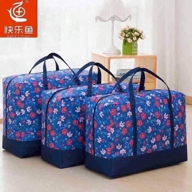 Set 3 túi đựng chăn màn họa tiết quai xách