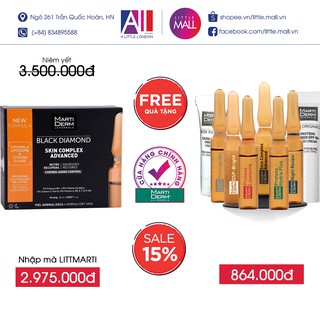 Tinh chất trẻ hóa & làm sáng da MartiDerm Black Diamond skin complex advanced TẶNG bộ sản phẩm Martiderm (Nhập khẩu)