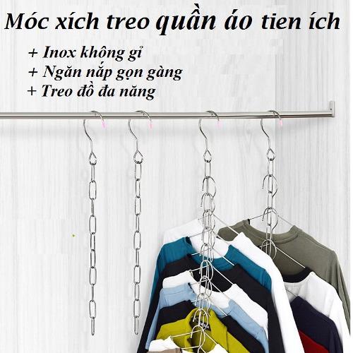 Móc Treo Quần Áo Đa Tầng Thông Minh, Móc Inox Không Gỉ Giúp Tiết Kiệm Không Gian Cho Tủ Đồ