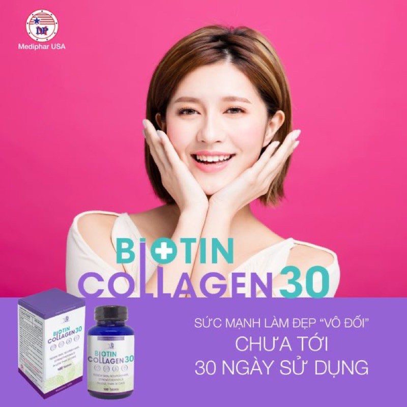 Viên uống Biotin Collagen 30 - HỘP 100 VIÊN