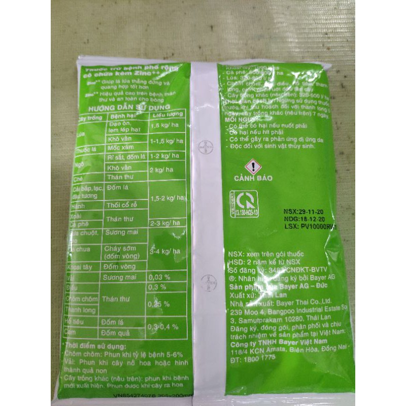 Antracol 70wp Tạo áo giáp kẽm bảo vệ cây trồng.