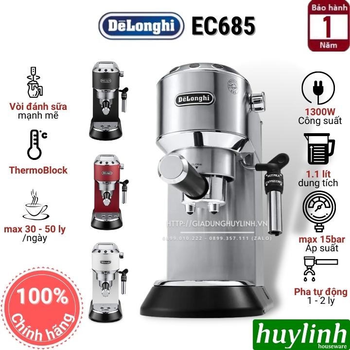 Máy pha cà phê Delonghi EC685 - 4 màu [Đỏ - Bạc - Đen - Trắng] - EC785 Mẫu mới