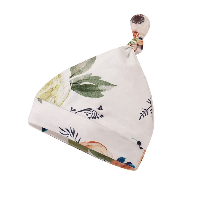 Set áo quần + băng đô và mũ in hoa xinh xắn cho bé gái