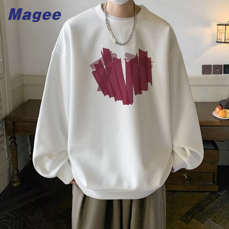 Áo Thun Nam Tay Dài Cổ Tròn In Hình Magee Waffle Thời Trang Xuân Thu