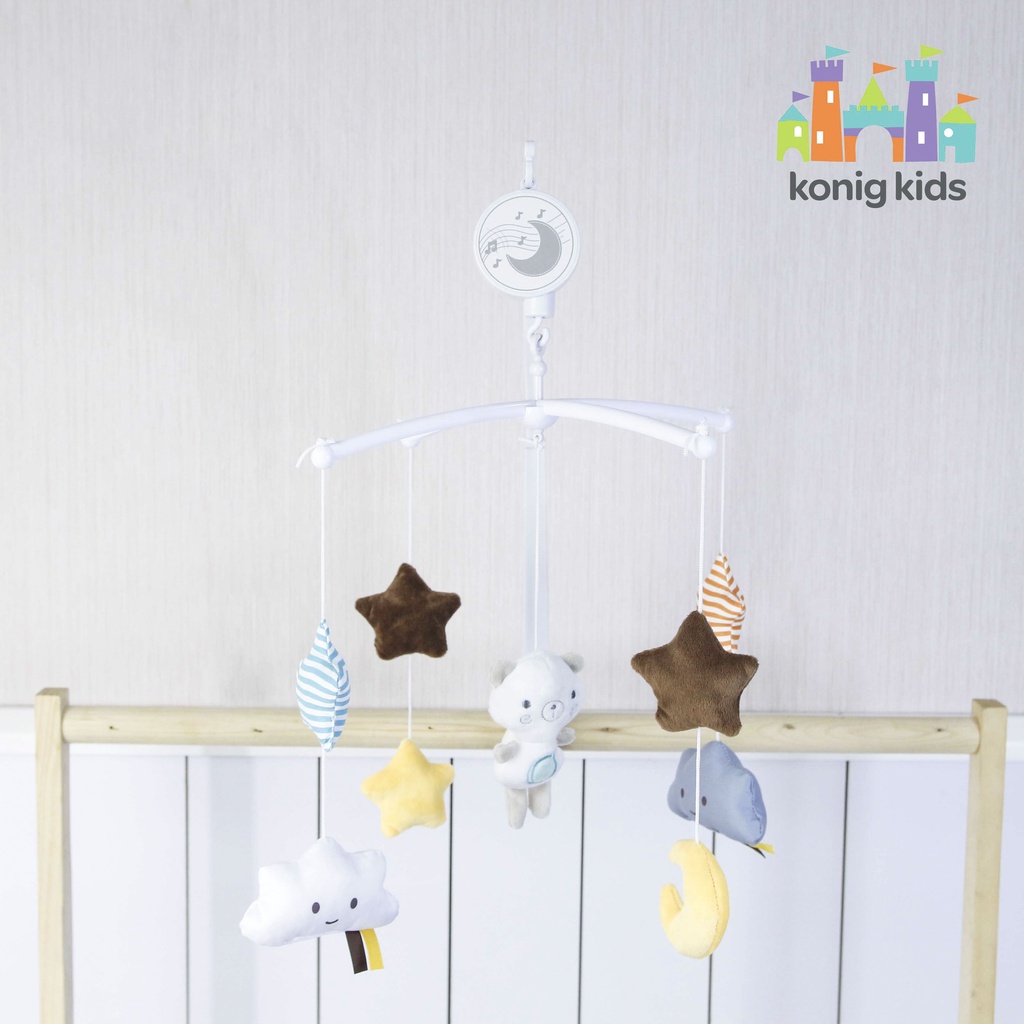 Treo nôi cho bé phát nhạc, xoay 360 độ Konig Kids 1021-KK-63605A, nhạc ru ngủ cho con yêu ngon giấc