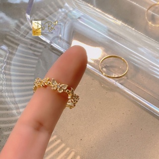 [BẠC KHÔNG GỈ]Set 2 nhẫn "Bướm + trơn tròn" ĐôBi