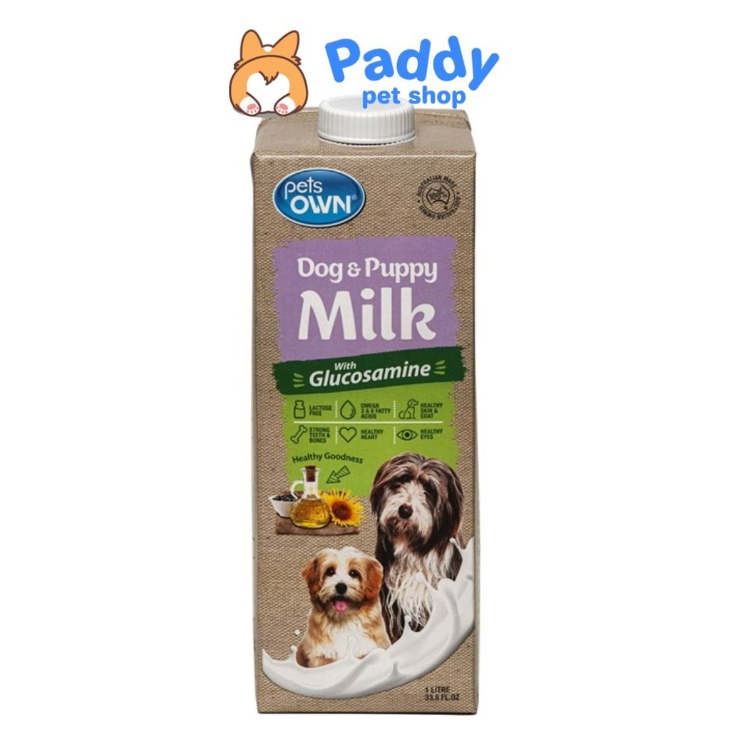 Sữa Tươi Pets Own Bổ Sung Glucosamine Cho Chó Mèo Mọi Độ Tuổi 1L (Nhập khẩu Úc) (HSD 23/04/2022)