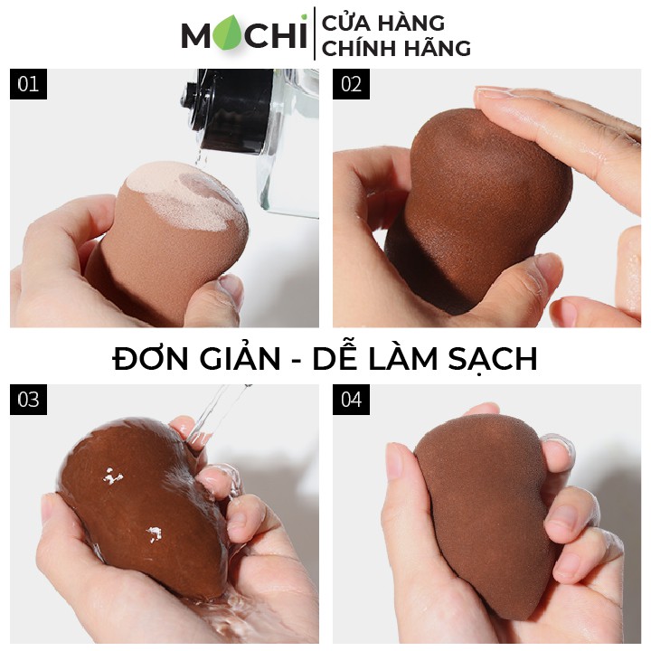 Mút Tán Kem Nền Trang Điểm Hồ Lô, Giọt Nước, Vát Cạnh Mềm Mại Nhiều Màu - MOCHI SHOP