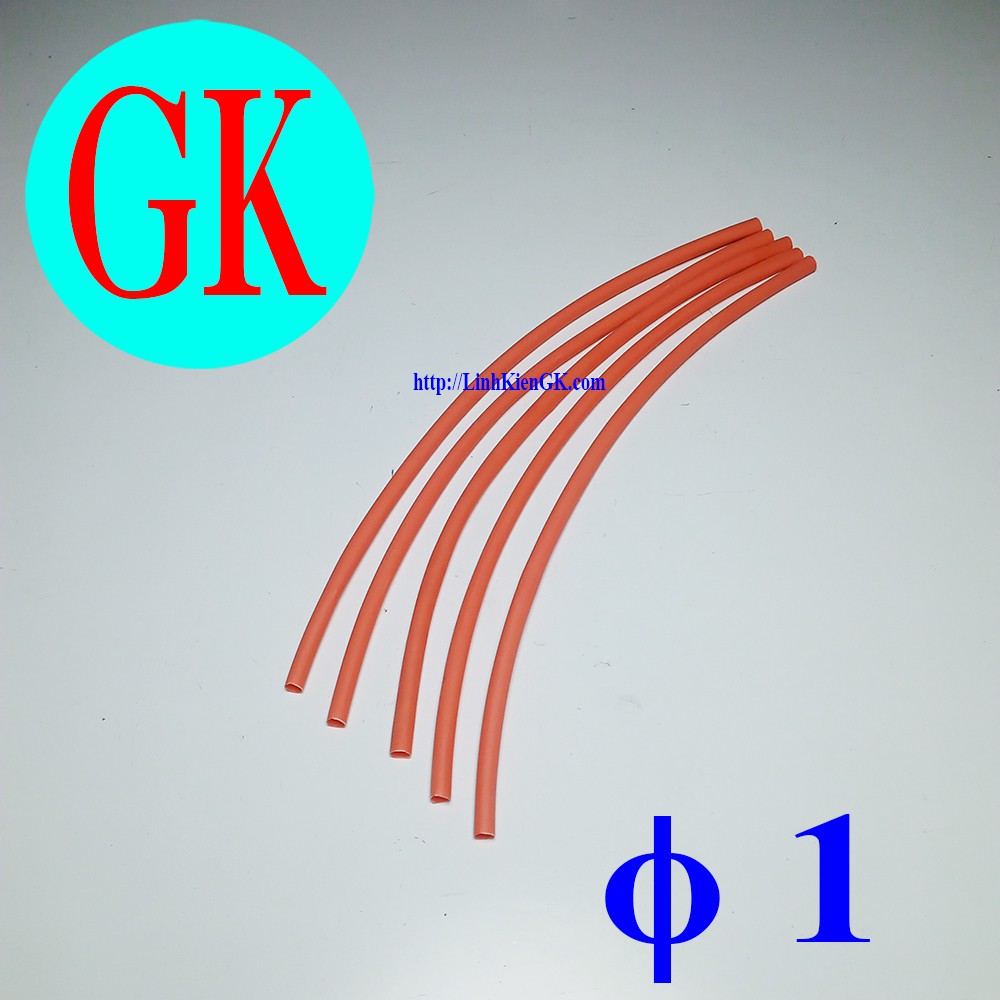 [5 cái] Ống gen co nhiệt phi 1 màu đỏ dài 20cm