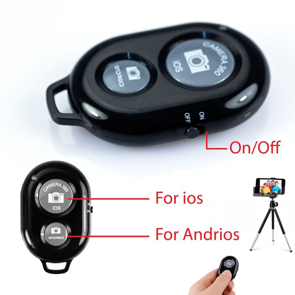 Remote bluetooth chụp hình tự sướng, điều khiển từ xa cho điện thoại full box loại 1 ad15(Giao màu ngẫu nhiên)