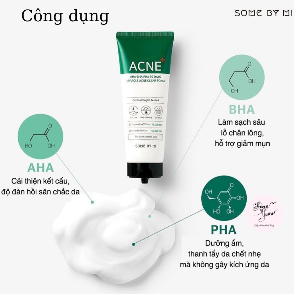 Sữa rửa mặt cho da mụn Some By Mi AHA-BHA-PHA 30 Days Miracle Acne Clear Foam 100ml