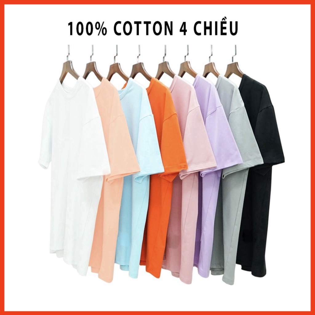 Áo thun cổ tròn nam nữ , Áo phong basic tee Unisex tay lỡ from rộng chất vải cotton 100%