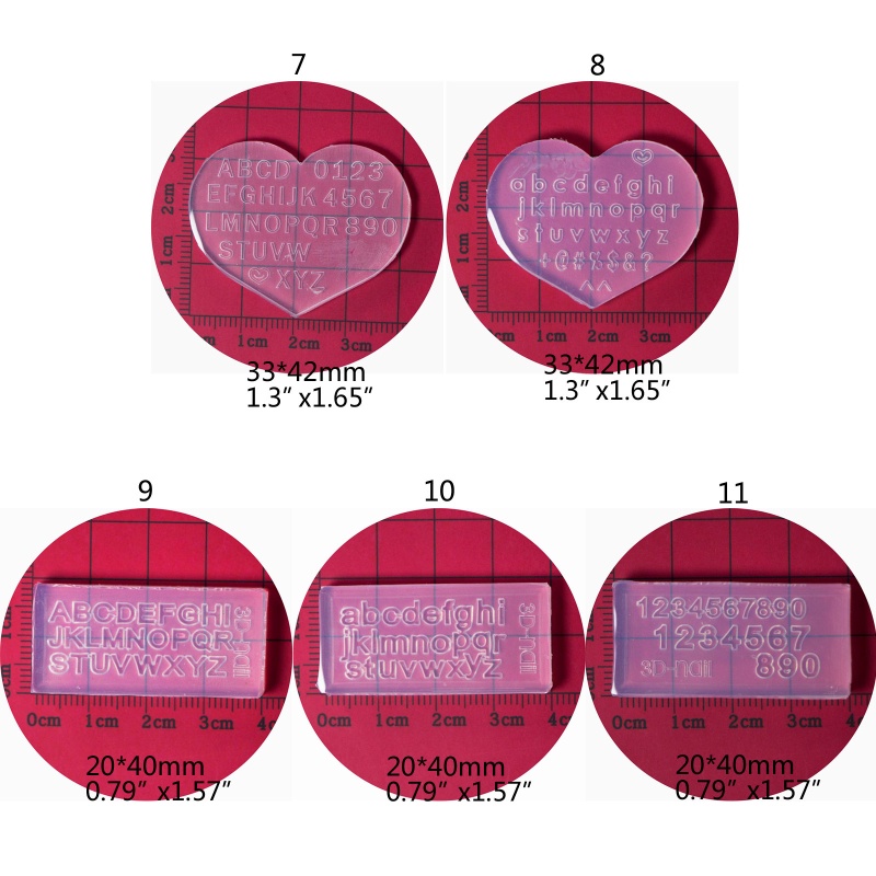 Khuôn Silicone Tạo Hình Chữ Cái / Số 3D Trang Trí Móng Nghệ Thuật DIY