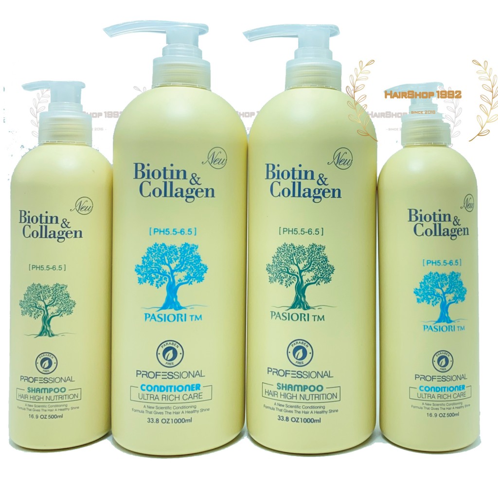 Cặp Dầu Gội Xả Biotin Collagen 1000ml * 2 Giảm Rụng Tóc, Hỗ Trợ Mọc Tóc, Phục Hồi Tóc Khô Xơ Hư Tổn