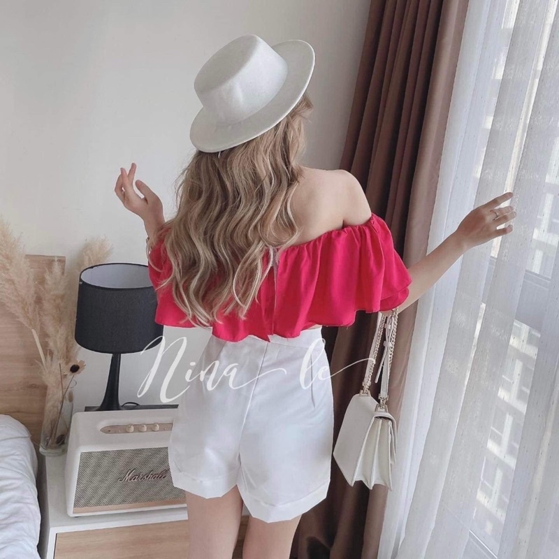 Áo bẹt vai tay ngắn phong cách mới mẻ MC