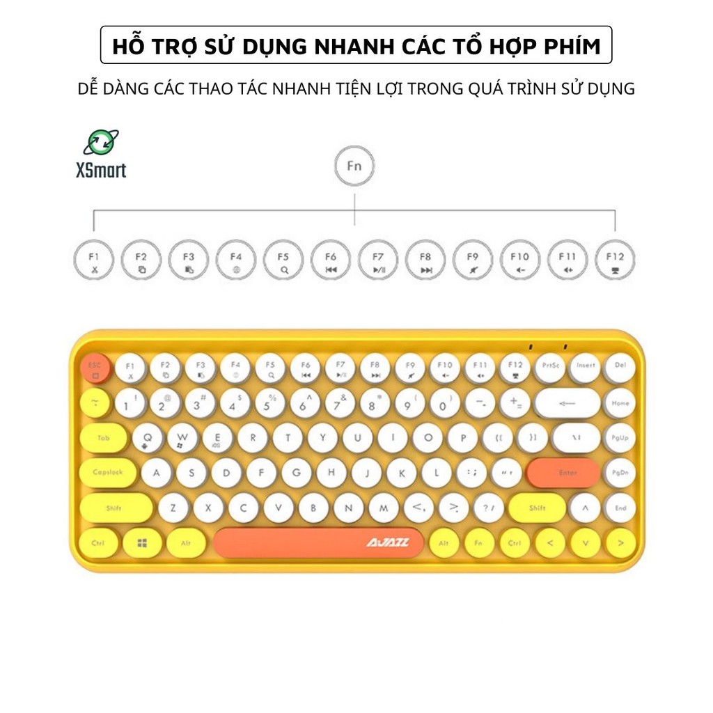 Bàn phím bluetooth không dây cho điện thoại, máy tính bảng, laptop, pc máy tính bàn siêu CUTE 308, phím cực thích