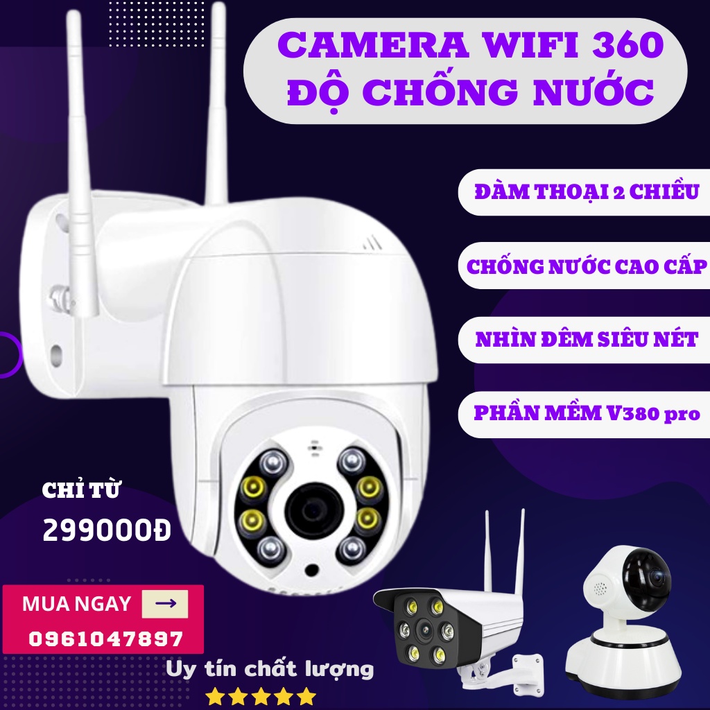 Camera IP WIFI Ngoài Trời 5.0Mpx, Camera an ninh ngoài trời siêu nét nhiều loại, Hình ảnh siêu nét, Bảo hành chính hãng