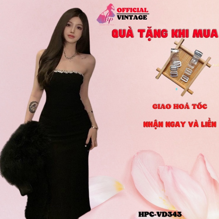 Đầm body ống, váy quây ngực phối dây ngọc khoá kéo lưng dáng dài sang chảnh dự tiệc hàn quốc VD343 - trend