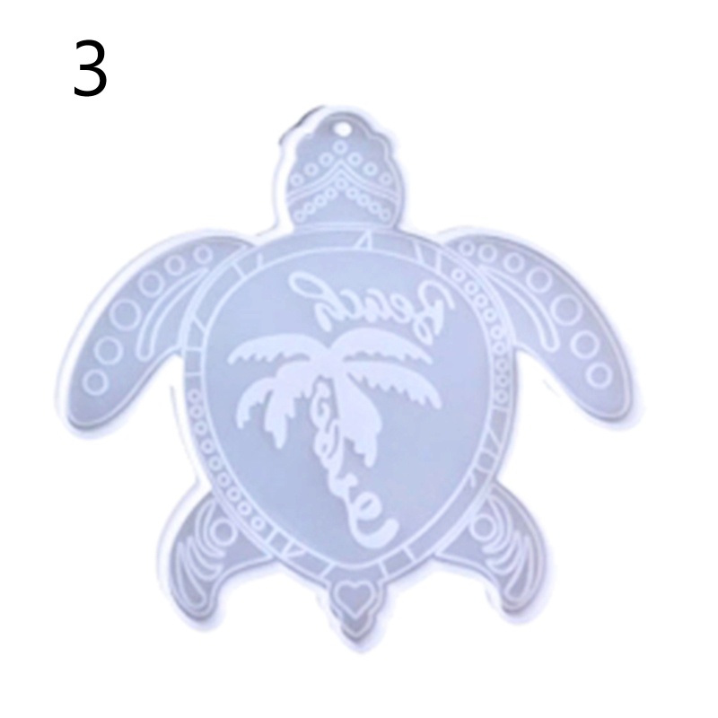 Khuôn Silicone Làm Móc Khóa Bằng Pha Lê Epoxy Hình Rùa Sáng Tạo