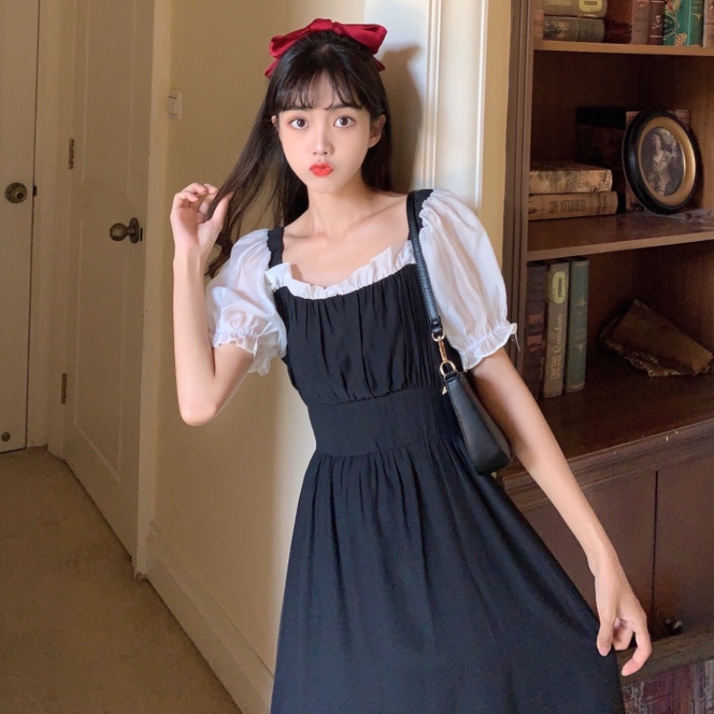 Đầm Perty midi dáng ôm màu tím thời trang mùa hè phong cách Hàn Quốc thanh lịch