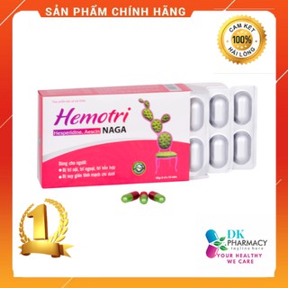 Viên Uống Hemotri NAGA- dùng cho người trĩ nội, trĩ ngoại và suy Tĩnh mạch, táo bón gây chảy máu