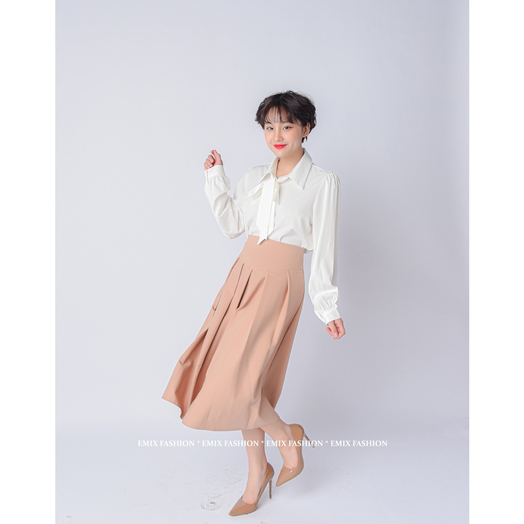 Chân váy công sở cao cấp chất ruby EMIX (3 màu), basic dress, midi, dáng dài, cạp cao, khóa sau, chất ruby, ít nhăn CV03