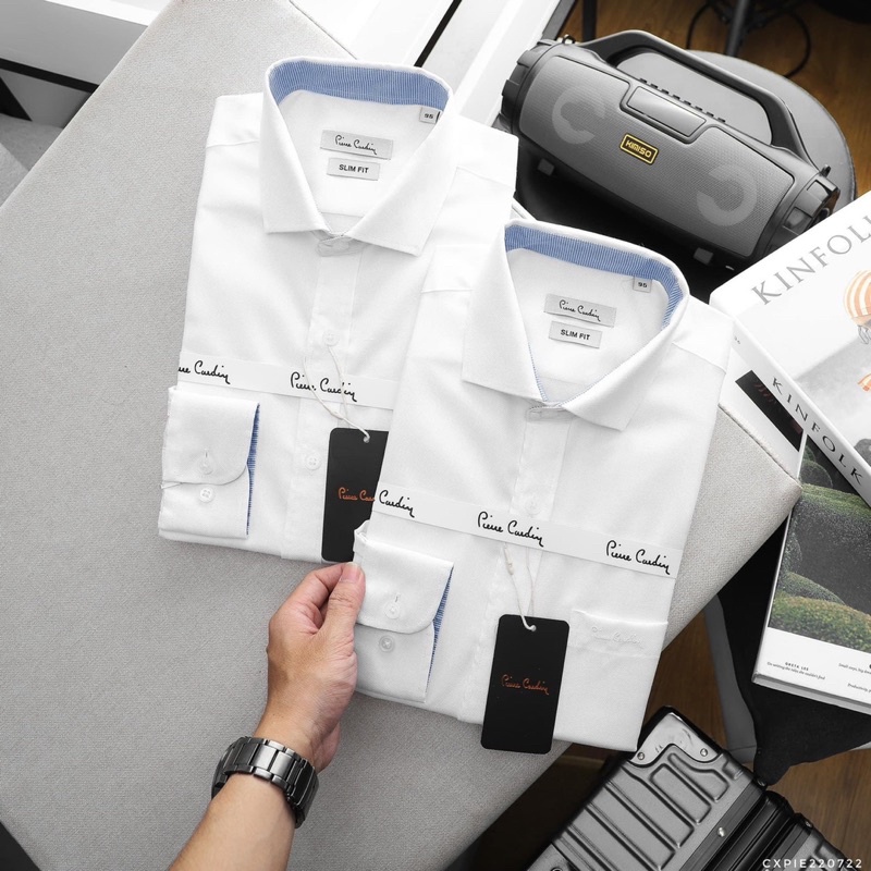 ÁO SƠMI Trắng tay dài  p.i.e.r.c.a.r.d.i.n