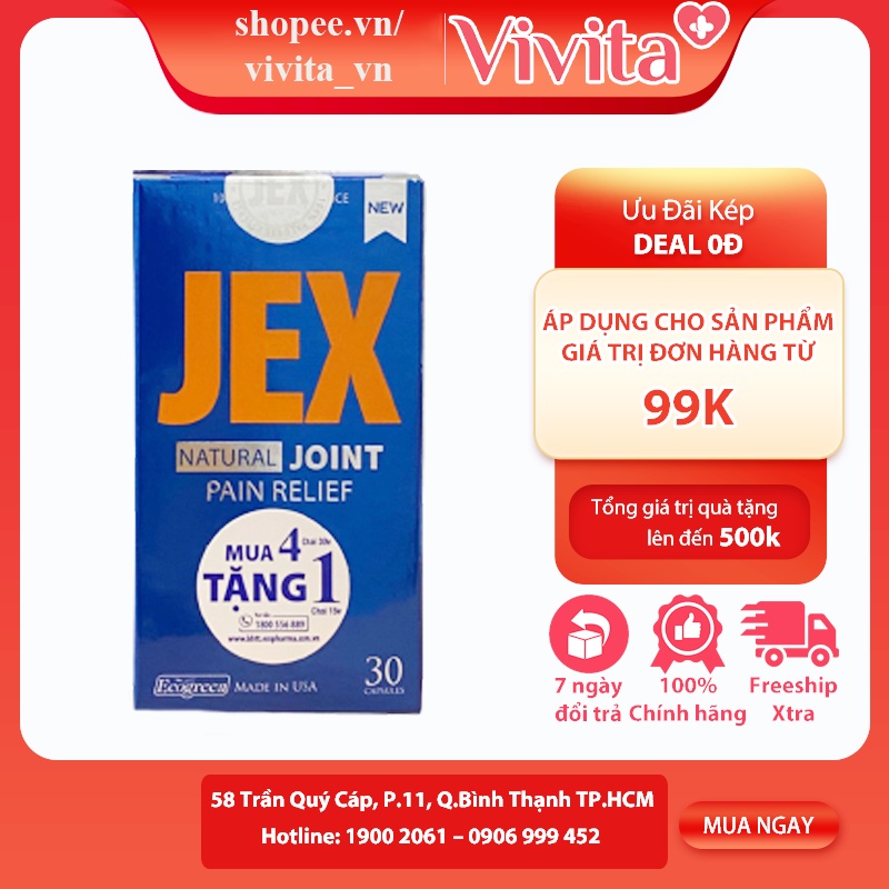 JEX MAX MẪU MỚI - Viên uống hỗ trợ điều trị viêm khớp, bổ khớp, tái tạo sụn khớp