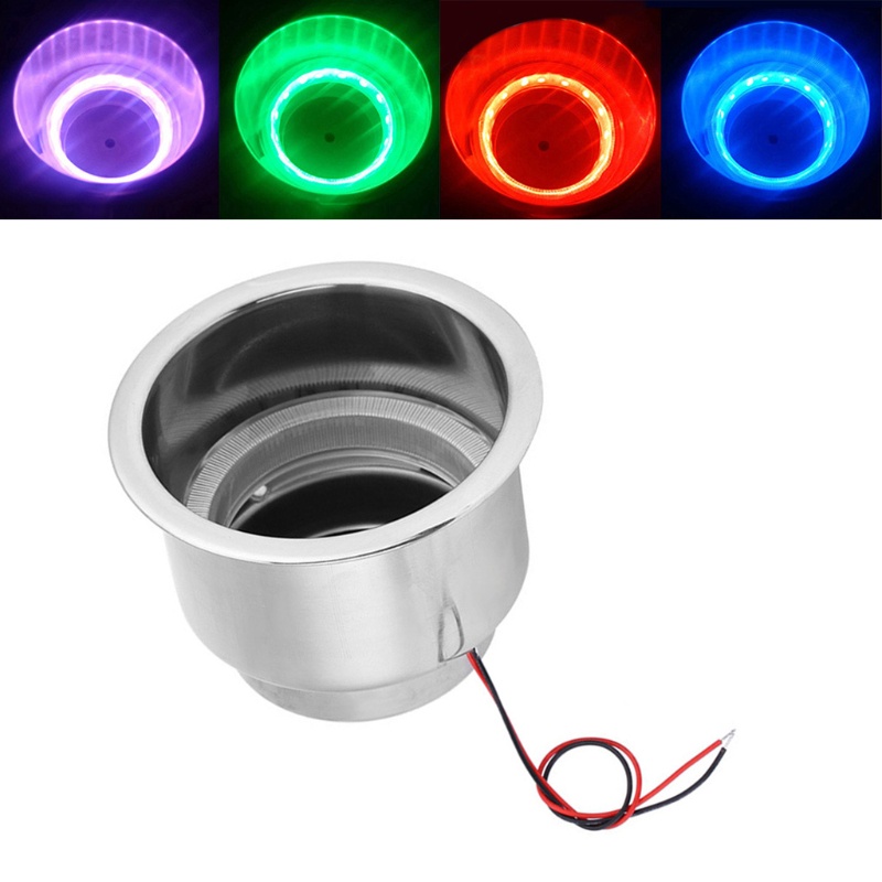 1 Giá Đỡ Cốc Uống Nước Bằng Thép Không Gỉ 15LED RV