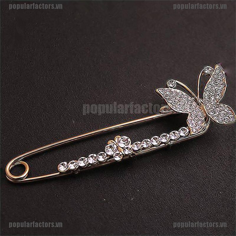 Ghim Cài Áo Kim Loại Hình Bướm Đính Đá Thời Trang