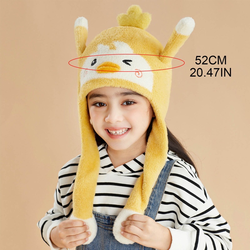 Mũ Beanie Mềm Phối Tai Thỏ Có Thể Chuyển Động Vui Nhộn Thời Trang Mùa Đông Cho Bé Gái